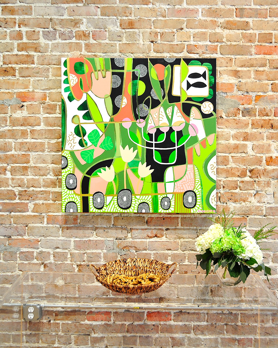 Green Means Grow - 36x36 on Canvas