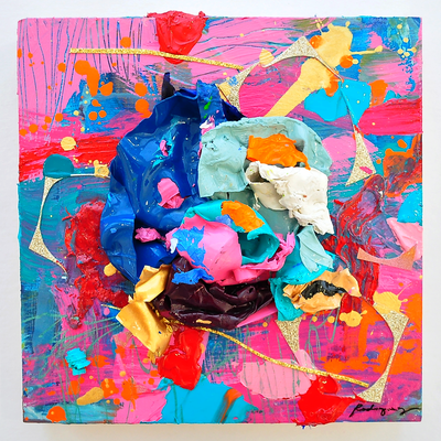 Remnants 8 - 8x8 Mixed Media on Wood Panel