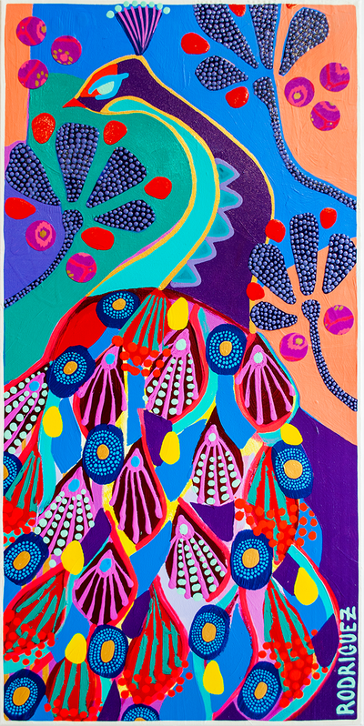 Ophelia - Peacock - 15x30 ON CANVAS