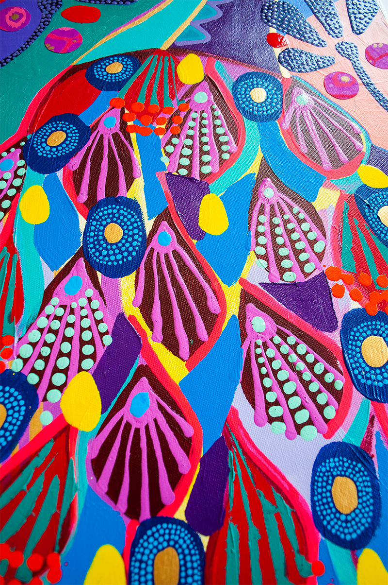 Ophelia - Peacock - 15x30 ON CANVAS