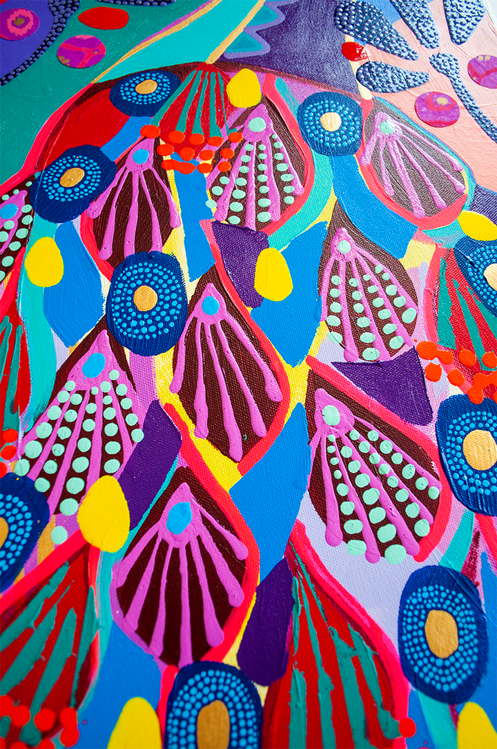 Ophelia - Peacock - 15x30 ON CANVAS