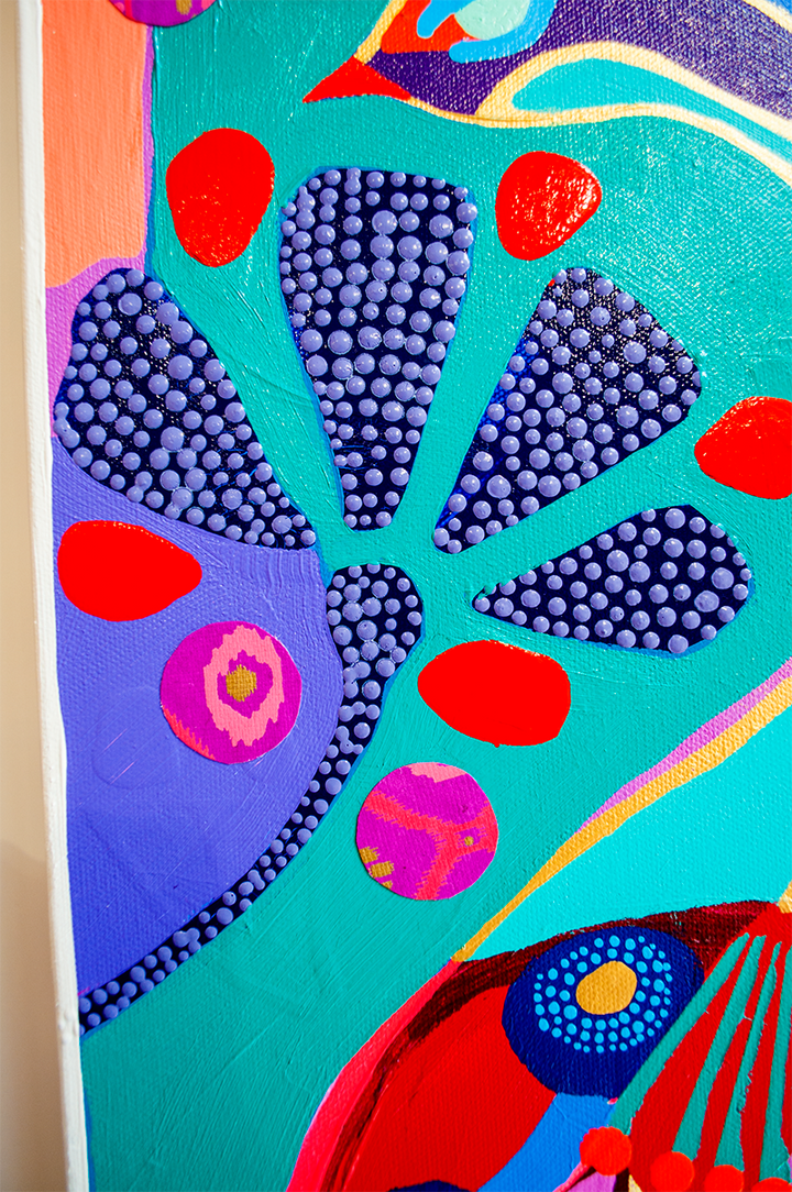 Ophelia - Peacock - 15x30 ON CANVAS