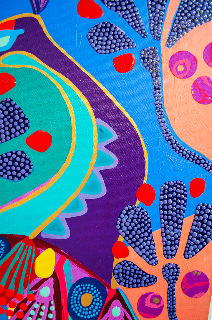 Ophelia - Peacock - 15x30 ON CANVAS