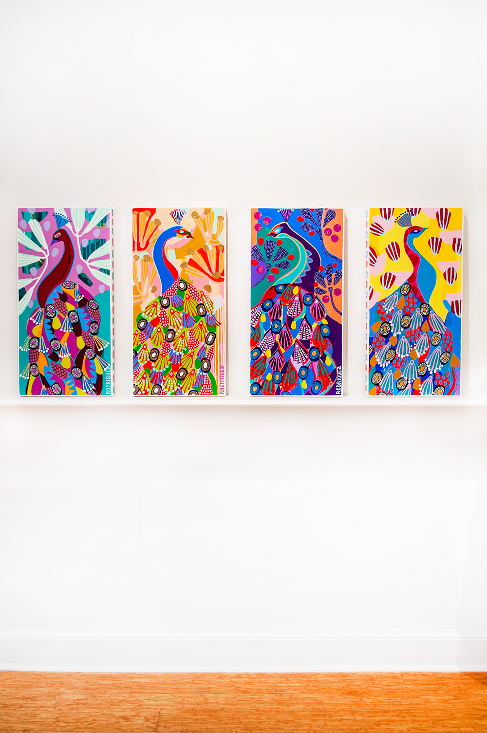 Saffron -  Peacock - 15x30 ON CANVAS