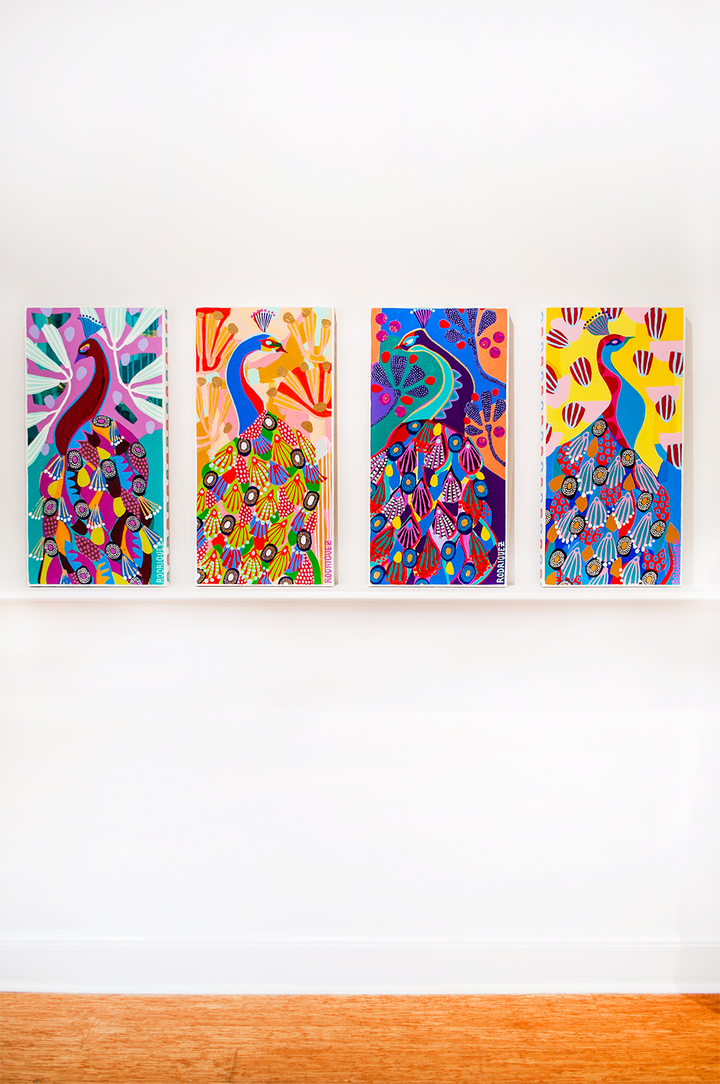 Saffron -  Peacock - 15x30 ON CANVAS