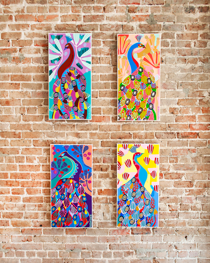 Saffron -  Peacock - 15x30 ON CANVAS