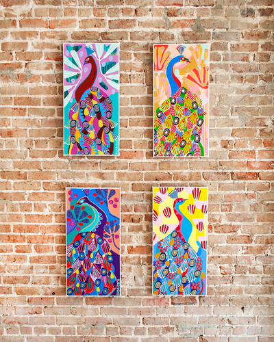 Ophelia - Peacock - 15x30 ON CANVAS