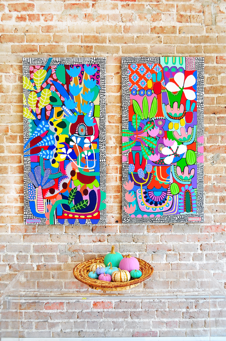 PLAYING PUZZLES IN THE JUNGLE- DIPTYCH - 48x24 Each on Canvas