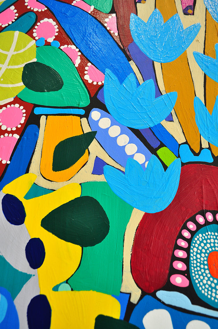 PLAYING PUZZLES IN THE JUNGLE- DIPTYCH - 48x24 Each on Canvas