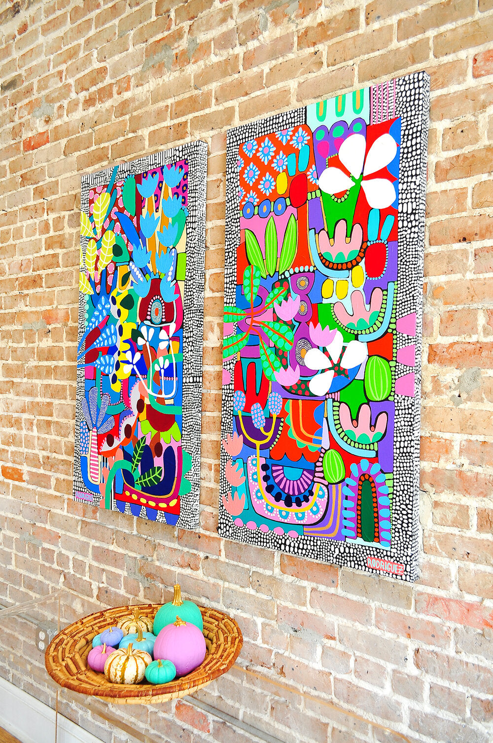 PLAYING PUZZLES IN THE JUNGLE- DIPTYCH - 48x24 Each on Canvas