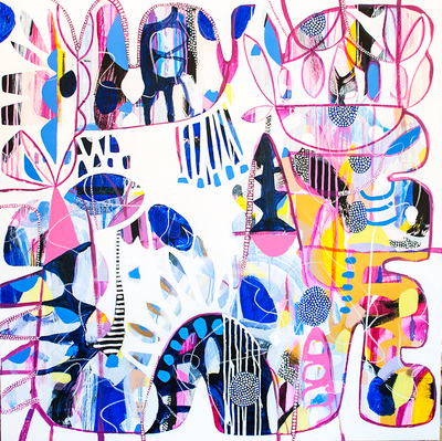 Queen of Hearts - 48x48 ON CANVAS