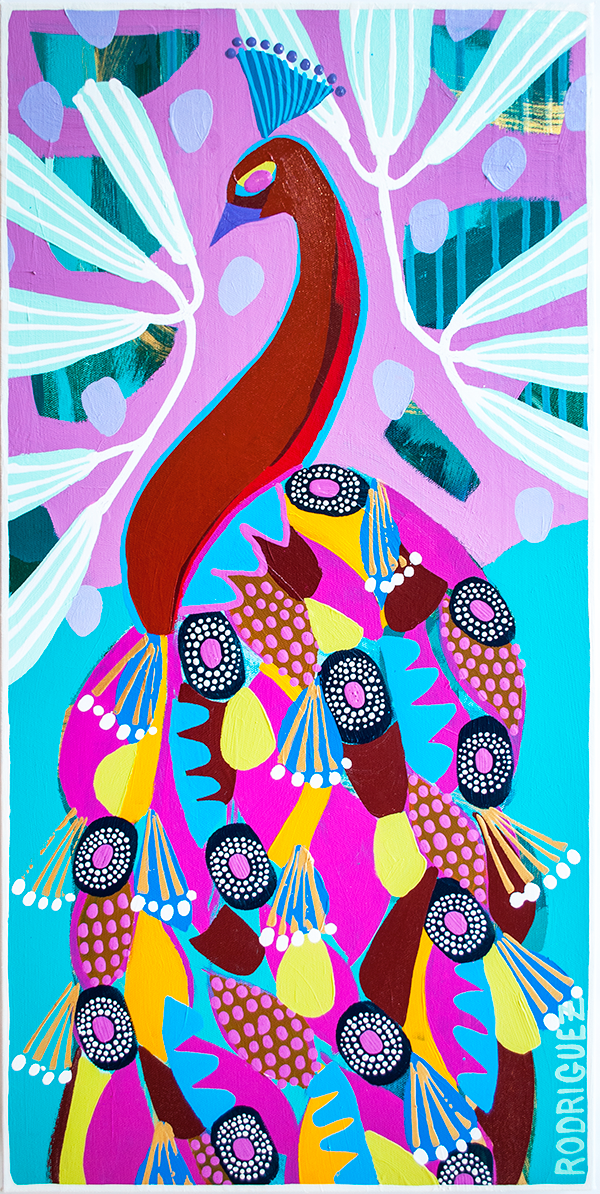 Valerie - Peacock - 15x30 ON CANVAS