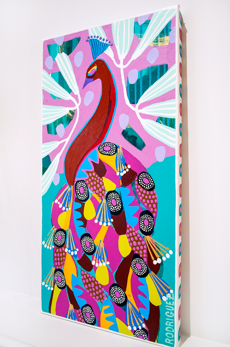 Valerie - Peacock - 15x30 ON CANVAS