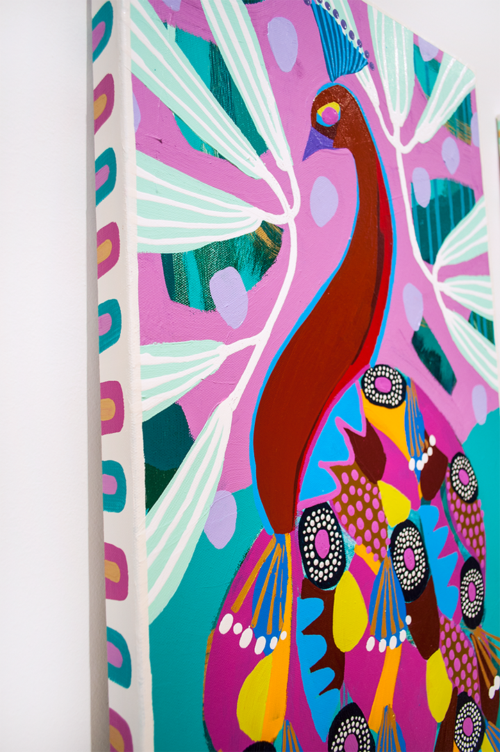 Valerie - Peacock - 15x30 ON CANVAS