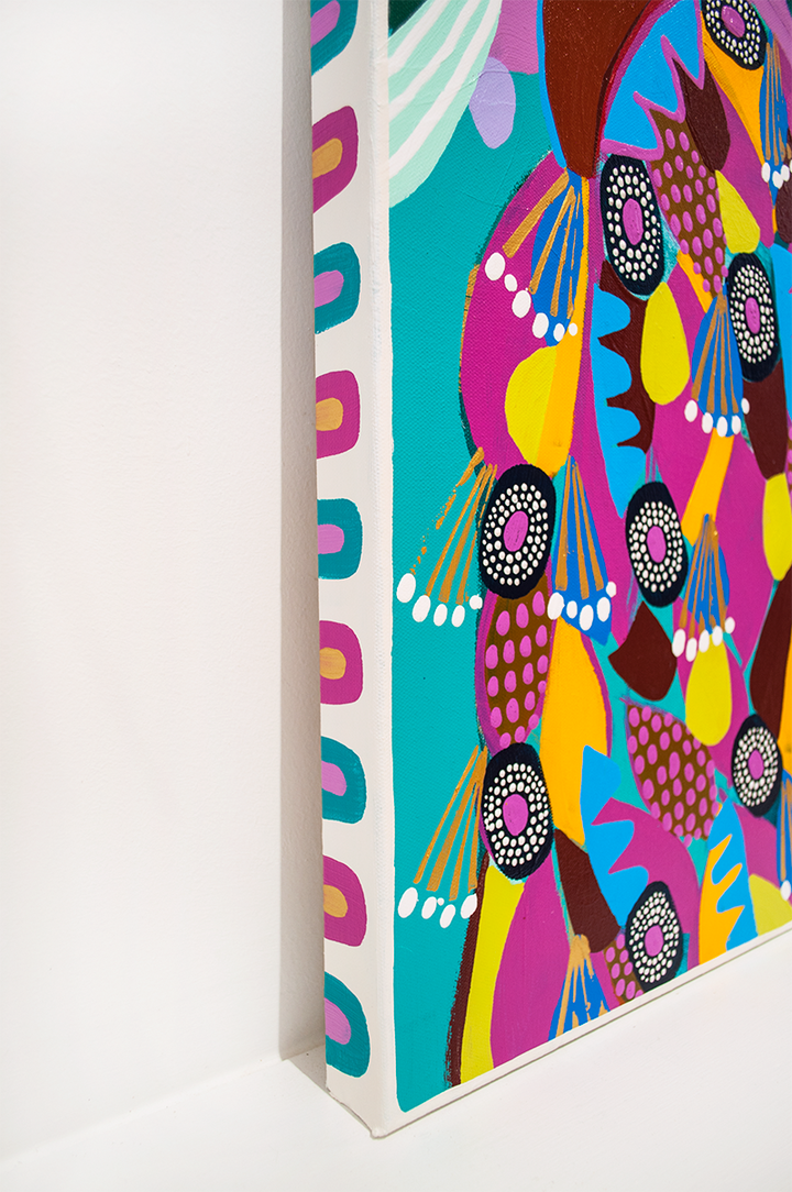 Valerie - Peacock - 15x30 ON CANVAS