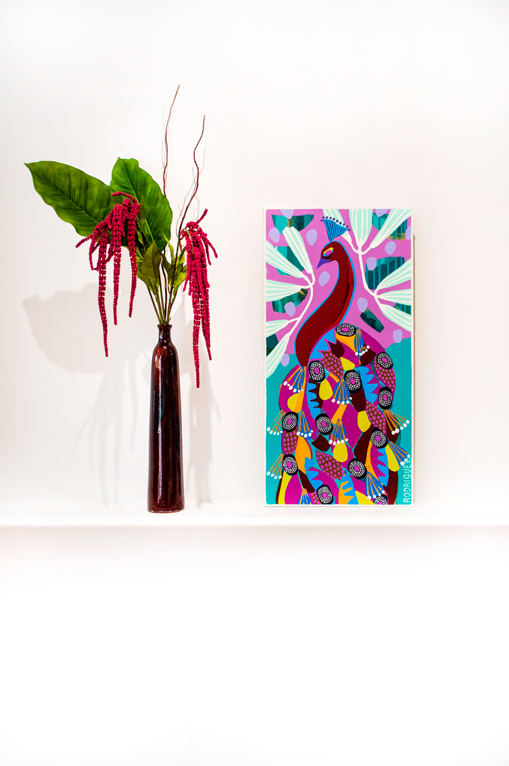 Valerie - Peacock - 15x30 ON CANVAS